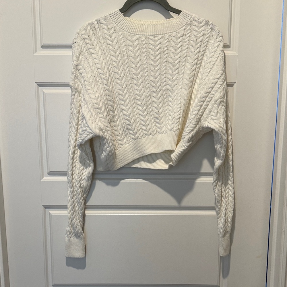 Altar'd State Cream Cable Knit Sweater
